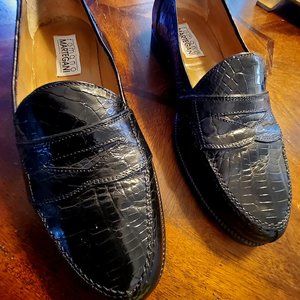 Crocodile  print dress loafer made Italy by Romano Martegani.